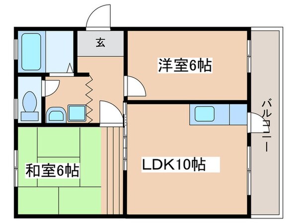 渋沢小田急ハイツ５号棟(206)の物件間取画像